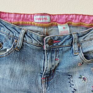 Zana Di Vintage Y2K Floral Patchwork Low Rise Flare Jeans Size 9 Embroidery Jean